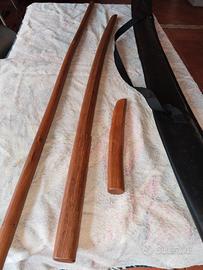 Set armi aikido in legno duro con custodia