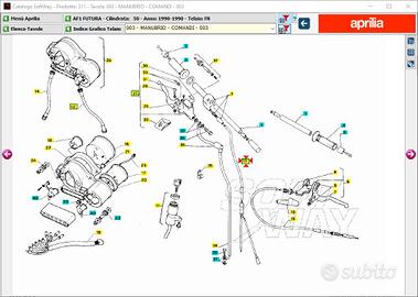 Cavo gas Aprilia AF1 Futura 50 AP8214072
