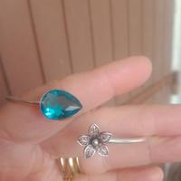 Bracciale in argento 925 con vera acquamarina