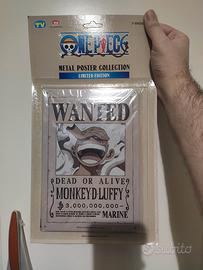 Metal Poster Wanted One Piece 1 Luffy Limited