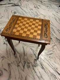 Tavolino scacchiera da the antico