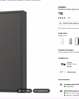 Pensile bagno ikea Havback