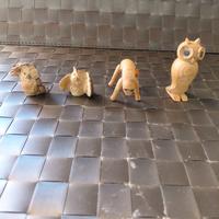 Artigianato in Legno: Set 4 Soprammobili Animali