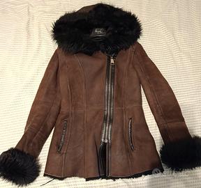 Cappotto in Vera Pelle e Montone con Cappuccio