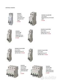 SIEMENS interruttori magnetotermici vari tipi 
