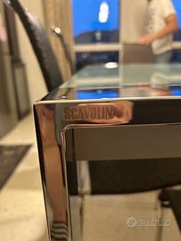 Tavolo cucina vetro temperato/acciaio