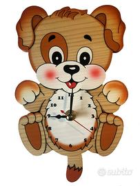Orologio Cagnolino in legno Bartolucci