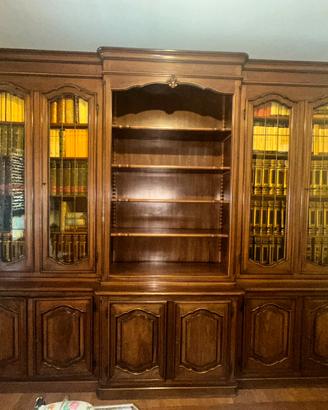 Libreria artigianale noce massello