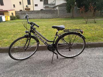 Bicicletta donna con portapacchi e luci