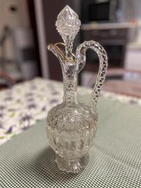 Caraffa vintage in cristallo bordo oro