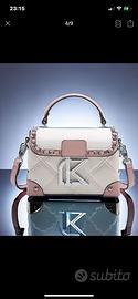 Borsa a mano e tracolla bicolore Bianco/Ner
