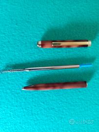 Penna biro Columbus lacca marrone vintage