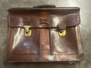 Borsa da avvocato/dottore vintage in pelle