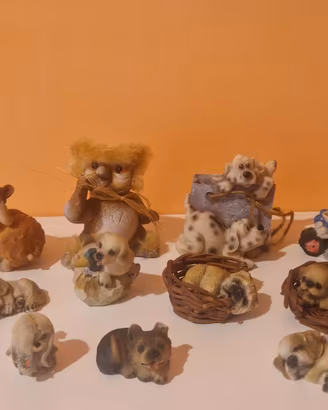 Lotto di Statuette Animali e Soprammobili Decorati