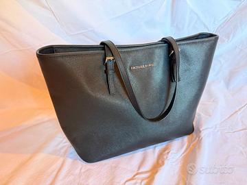 Borsa MK Jet Set Travel Tote pelle Saffiano nera