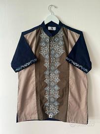 Camicia uomo cotone ricamo elegante