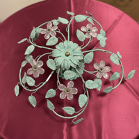 Antica plafoniera in ferro e fiori cristalli