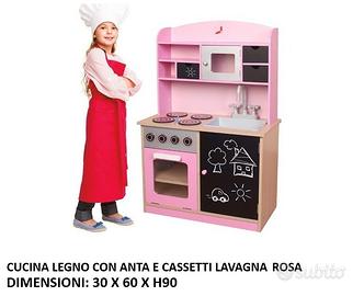 cucina in legno rosa