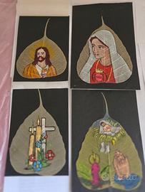 Opere religiose su foglie scheletriate