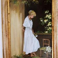 Olio su tela "FANCIULLA" di G. Aggugini