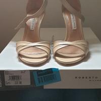 Sandali beige estivi in vitello  n. 35