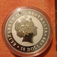 Moneta Kookaburra da 10 once argento 999