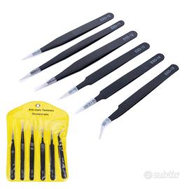 Set Pinzette Da Orologiaio 6 Pezzi Acciaio Inox