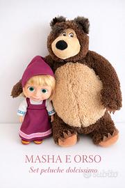 Set Peluche bambola Masha 23cm e Orso 40cm