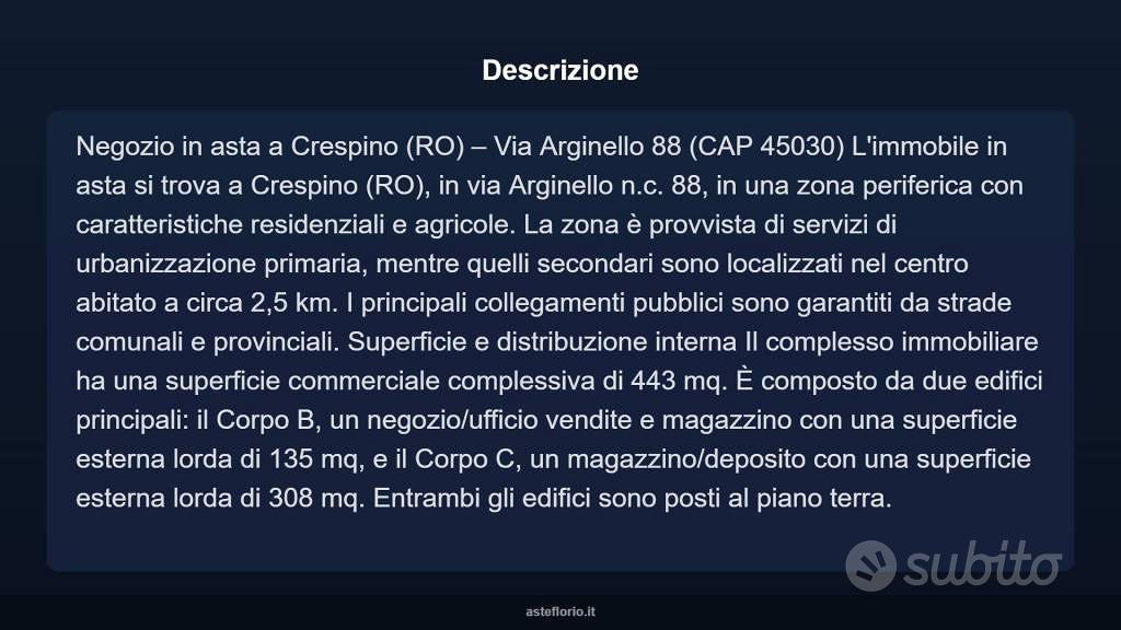 Immobile in asta di 443 m² a Crespino - Vista 4