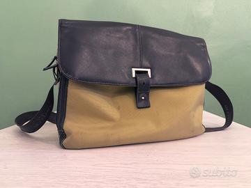 Borsa Messenger pelle e tessuto TAVECCHI