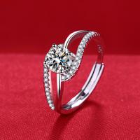  Anello in Argento 925 e Zircone 5A Regolabile