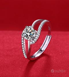  Anello in Argento 925 e Zircone 5A Regolabile