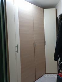 armadio  angolare bicolore