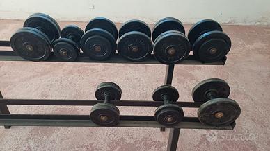 Dischi di ferro da 5kg e 10kg manubri in F/Gomma