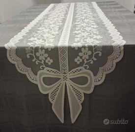 Runner da tavolo in poliestere bianco 45x250cm 