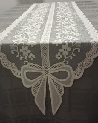 Runner da tavolo in poliestere bianco 45x250cm 