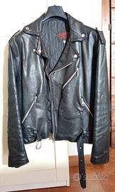 Giubbino Chiodo vintage, vera pelle, made in Italy