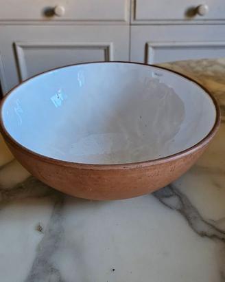 Ciotola in  argilla rossa smaltata interno