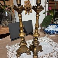 coppia candelieri in bronzo 1800