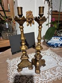 coppia candelieri in bronzo 1800