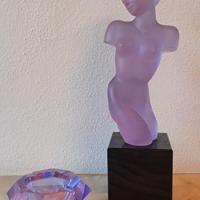 Busto in vetro viola