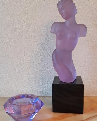 Busto in vetro viola