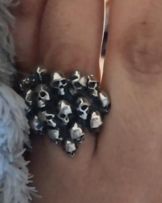 anello Alchemy Gothic cascata di teschio nuovo