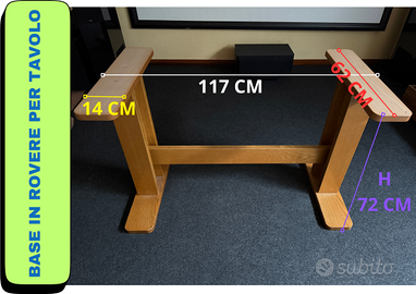 Base in rovere per tavolo cucina