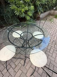 Tavolo in ferro battuto con 4 sedie