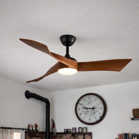 Lampadario LED regolabile con ventole in legno
