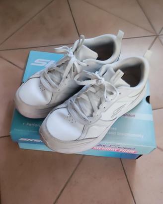 sketchers bianche ecopelle 