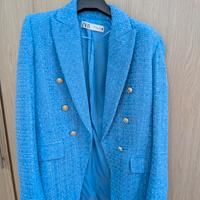 giacca blazer azzurra Zara taglia xs