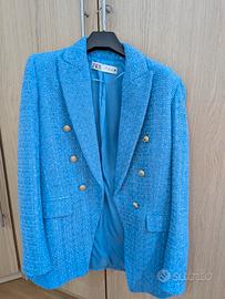 giacca blazer azzurra Zara taglia xs