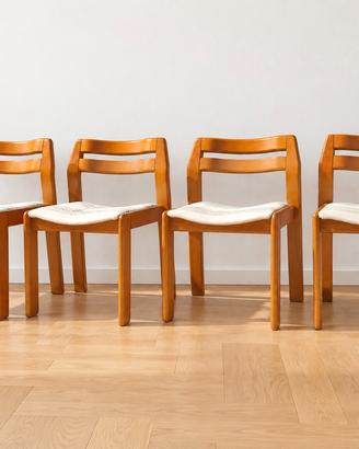 Set 4 sedie Vintage in Noce, Mid-Century, anni ’70